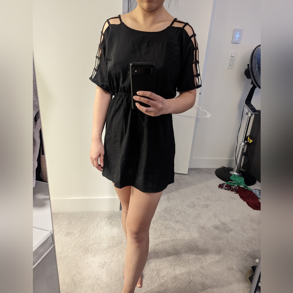 Forever21 caged shoulder dress